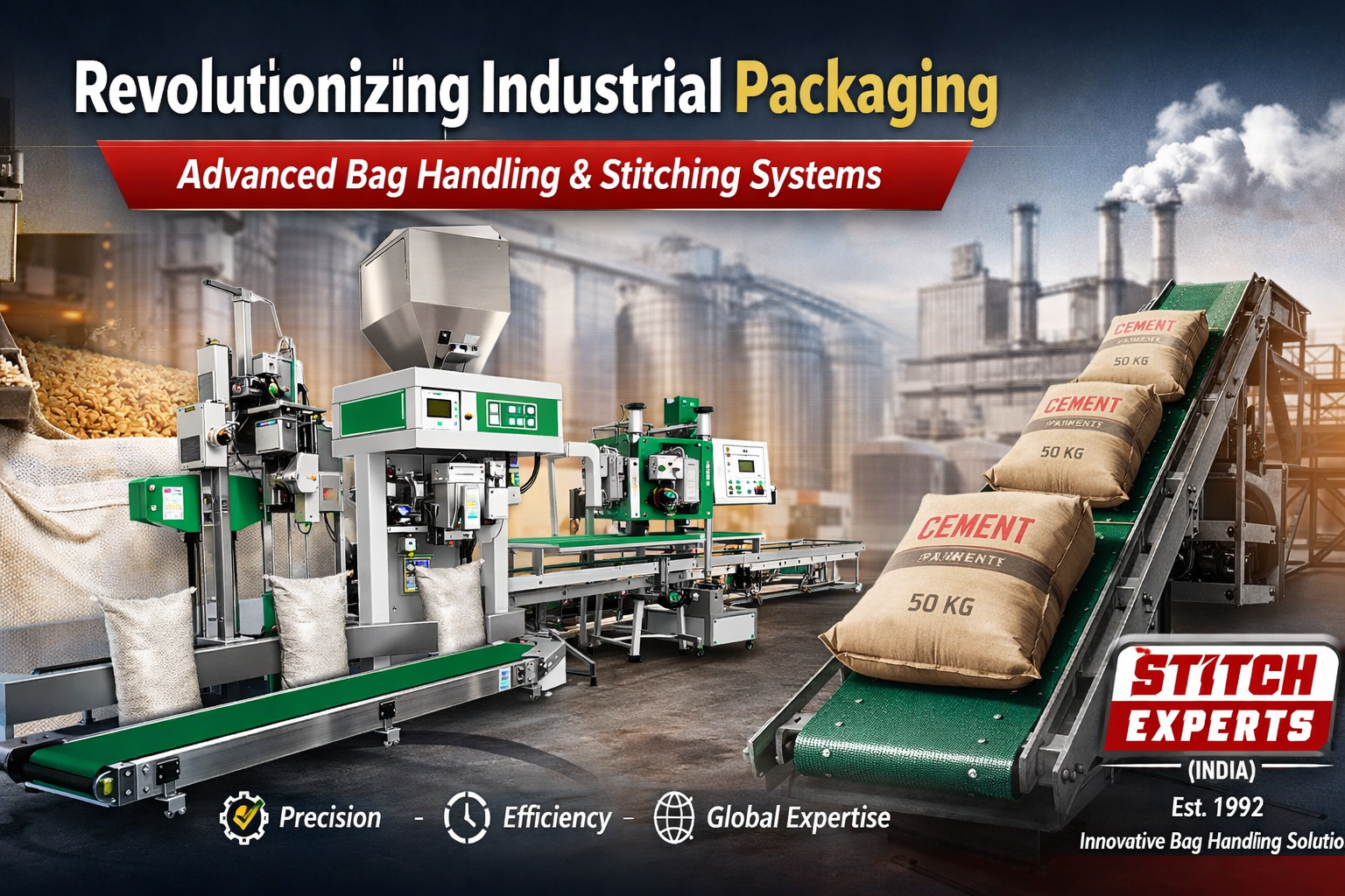 Revolutionizing Industrial Packaging with Advanced Bag Handling & Stitching Systems by Stitch Experts